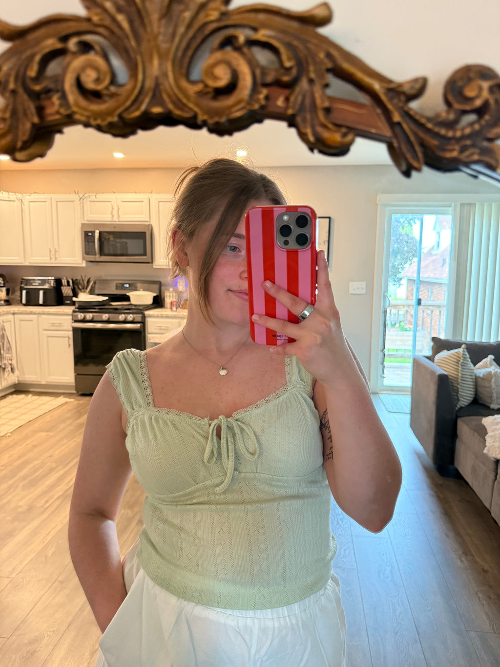 Sweet Tie Top- Sage