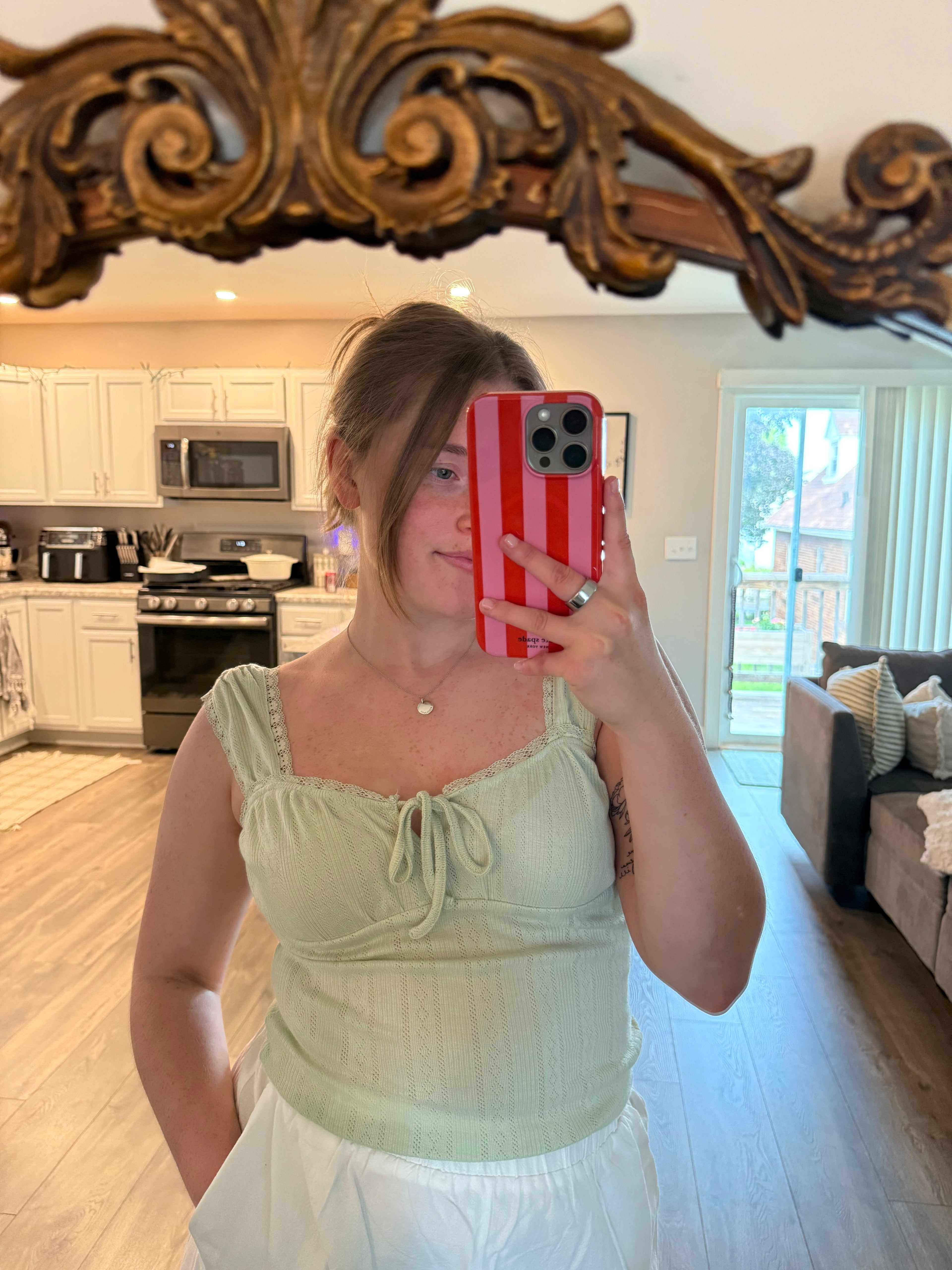 Sweet Tie Top- Sage