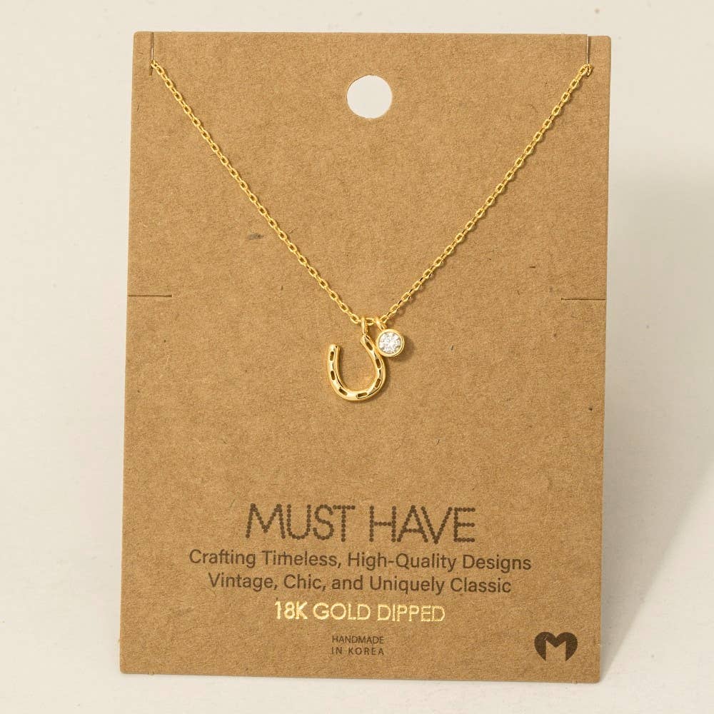 Horseshoe Necklace- Gold