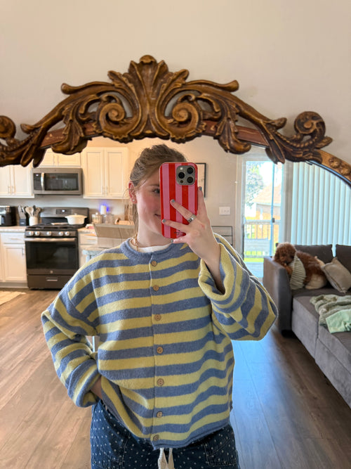 Blueberry Stripe Cardigan