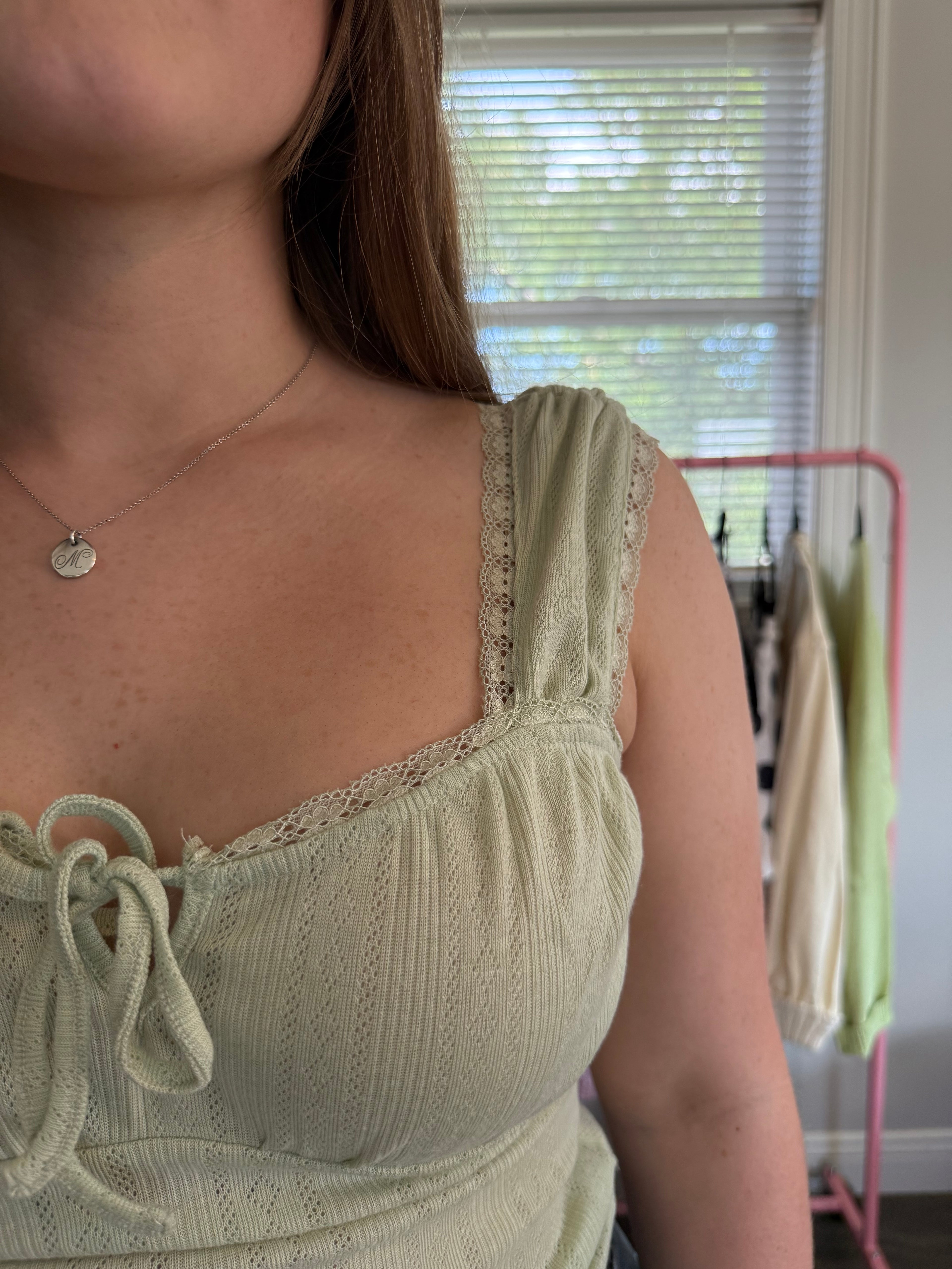 Sweet Tie Top- Sage