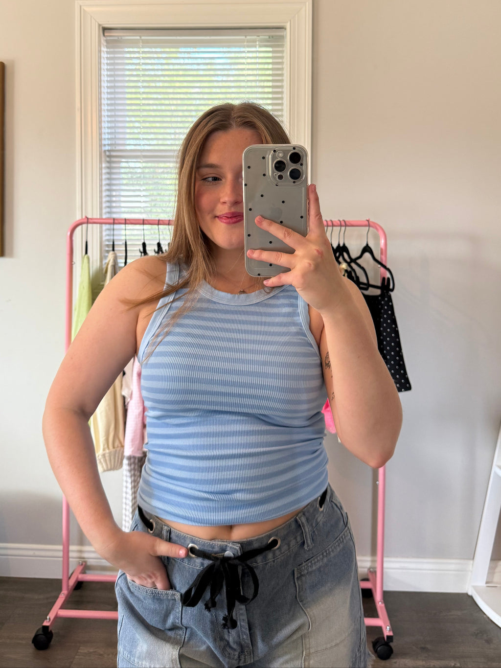 Twice as Nice Tank- Blue