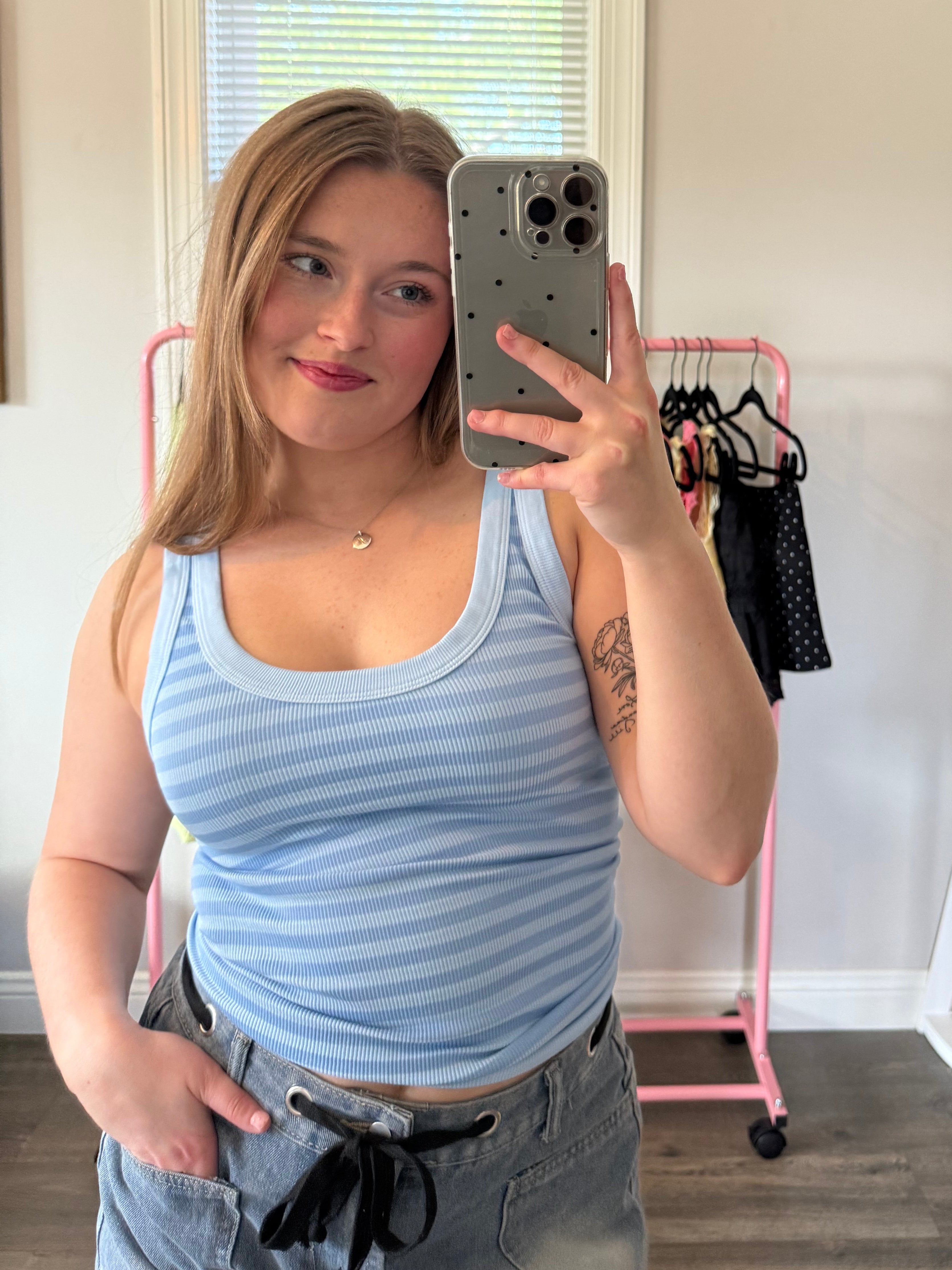 Twice as Nice Tank- Blue