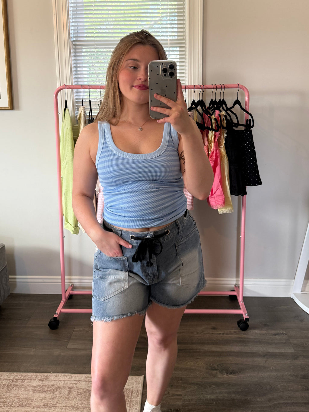 Twice as Nice Tank- Blue