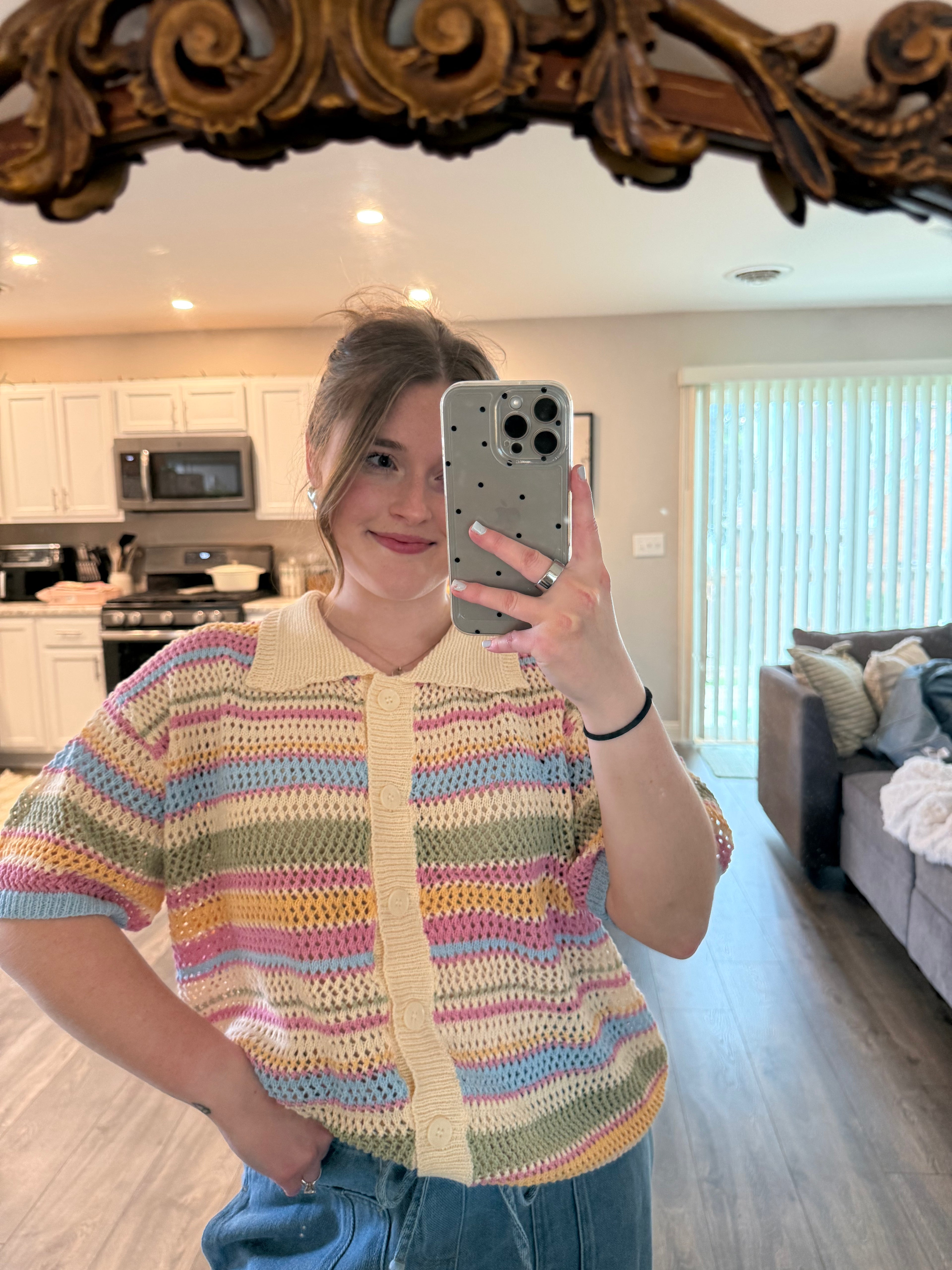 Rainbow Sherbet Button Top